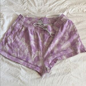 Nike Purple and White Tie-Dye Running Shorts